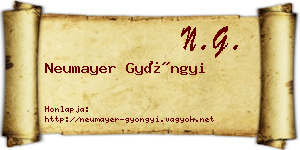 Neumayer Gyöngyi névjegykártya